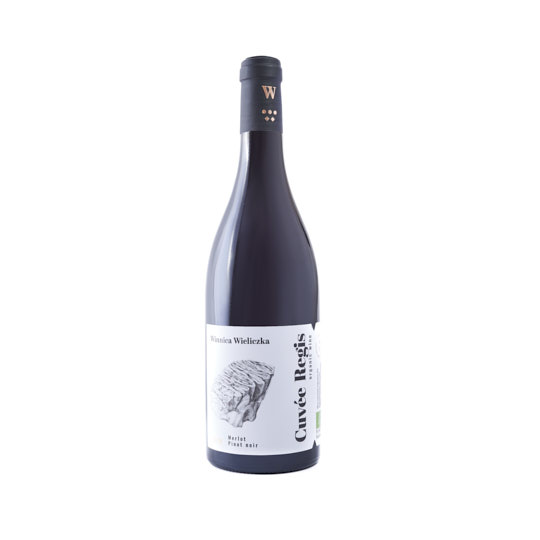 Fotografia produktowa wina Cuvee Regis z Winnicy Wieliczka